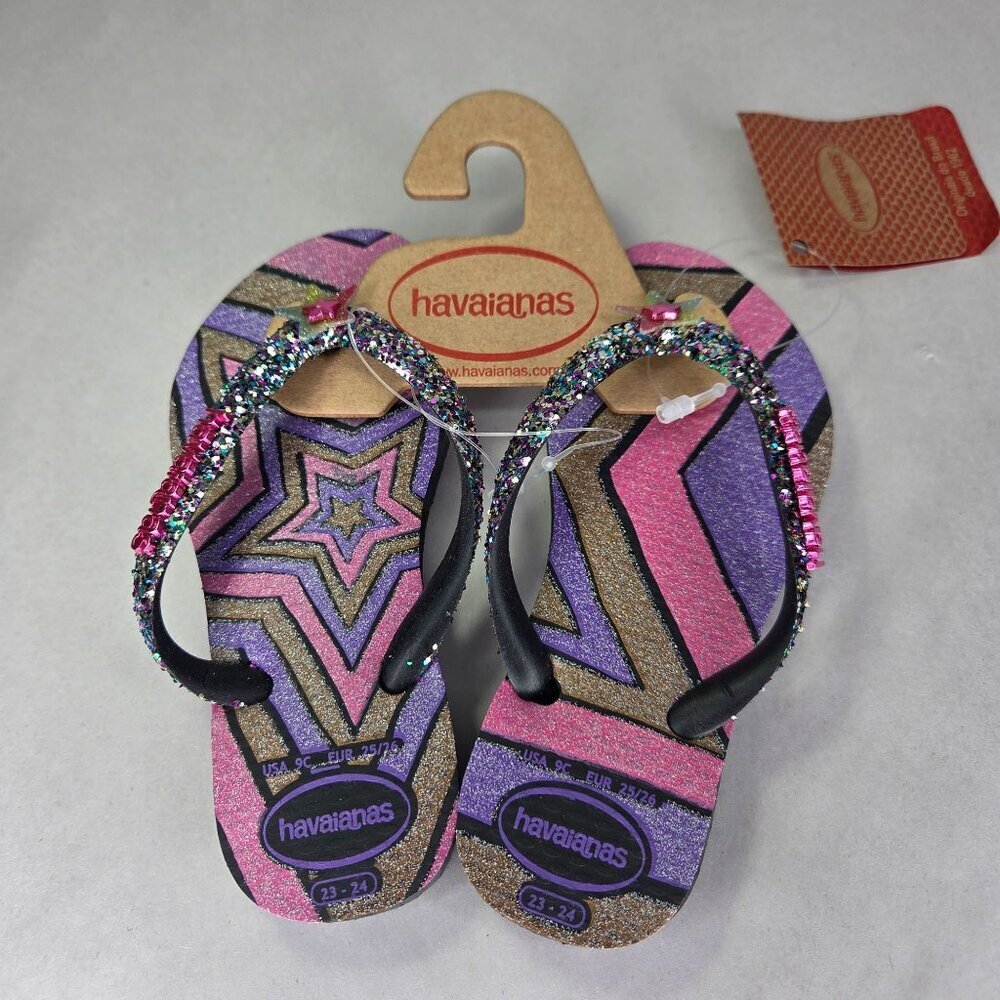 Havaianas Toddler Slim Glitter II Thong Slip On Flip-Flops